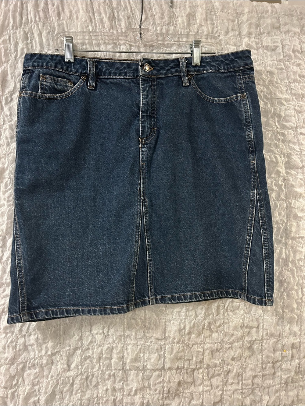Faded Glory: Dark Wash Denim Skirt, Size 14